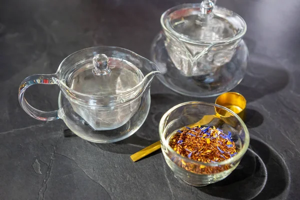 Composition Teapot Fresh Tea — Stock Photo, Image
