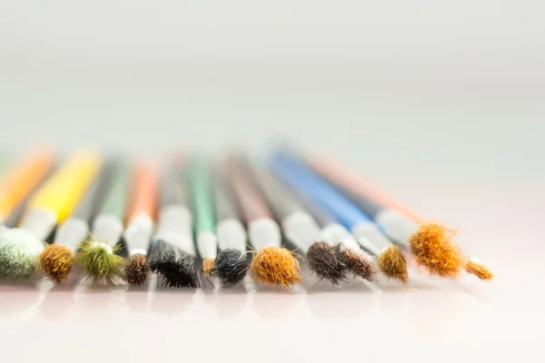 Set of different paintbrushes with white background — Stock Photo, Image