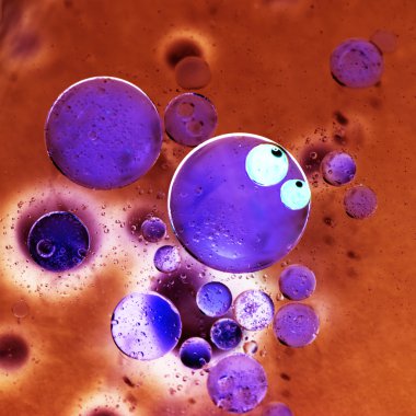 streszczenie, kolorowy kompozycja z oliwą, wodą i atrament