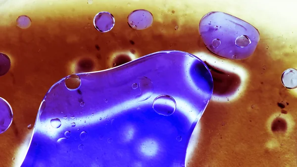 Composition abstraite et colorée avec huile, eau et encre — Photo
