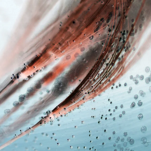 Colorful underwater dandelion seeds with bubbles — Stock Photo, Image