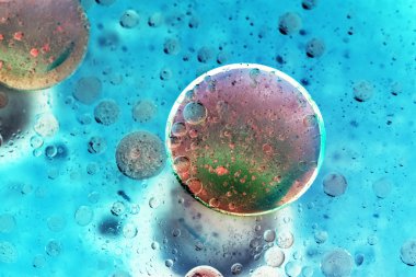 streszczenie, kolorowy kompozycja z oliwą, wodą i atrament