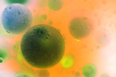 streszczenie, kolorowy kompozycja z oliwą, wodą i atrament