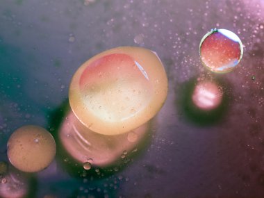 streszczenie, kolorowy kompozycja z oliwą, wodą i atrament