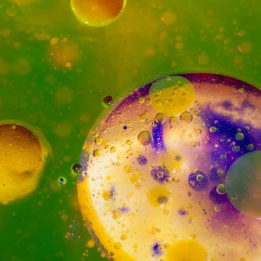 streszczenie, kolorowy kompozycja z oliwą, wodą i atrament