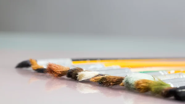 Set of different paintbrushes with white background — Stock Photo, Image