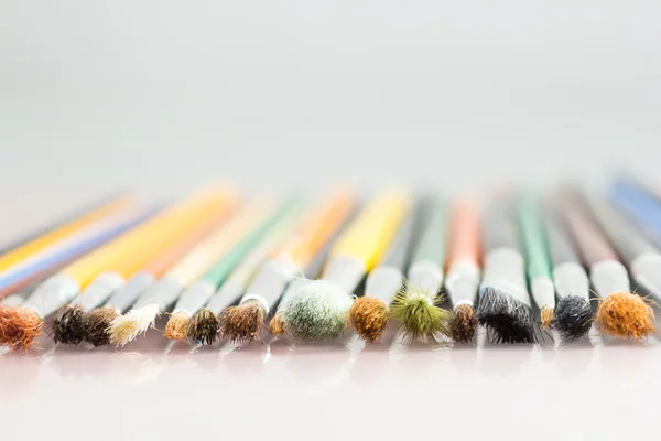 Set of different paintbrushes with white background — Stock Photo, Image