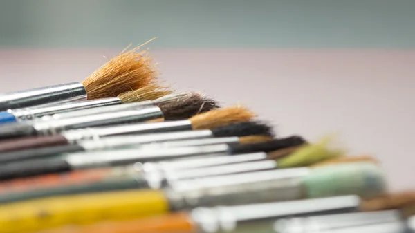 Set of different paintbrushes with white background — Stock Photo, Image