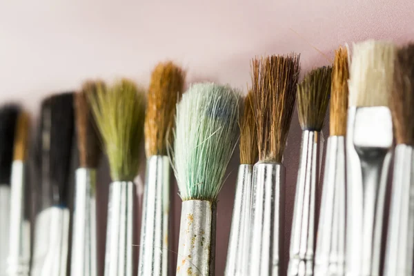 Set of different paintbrushes with white background — Stock Photo, Image