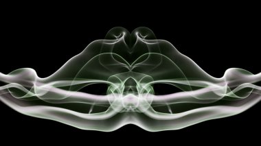 Soyut, renkli kompozisyon duman şekillerle