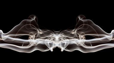 Soyut, renkli kompozisyon duman şekillerle