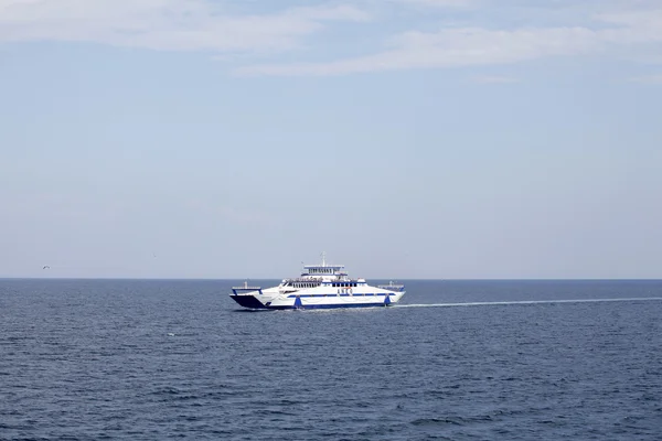 KERAMOTI, GREECE - July 20 - 2014 The Thassos ferry going to Thassos island on July 20, 2014 in Keramoti, Greece Stock Picture