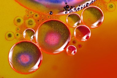 streszczenie, kolorowy kompozycja z oliwą, wodą i atrament