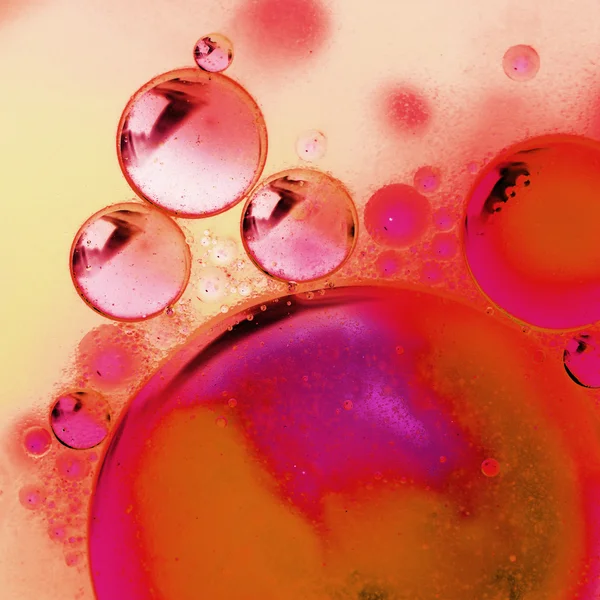 Composizione astratta e colorata con olio, acqua e inchiostro — Foto Stock