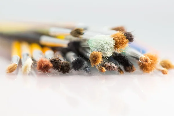 Set of different paintbrushes with white background — Stock Photo, Image