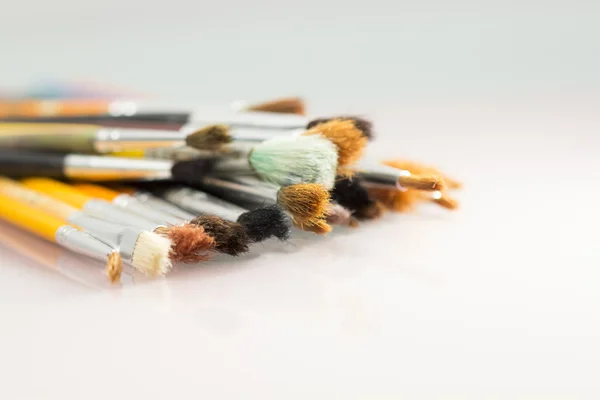 Set of different paintbrushes with white background — Stock Photo, Image