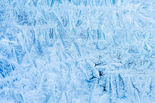 Ice flowers on glass - texture — Stock Photo, Image