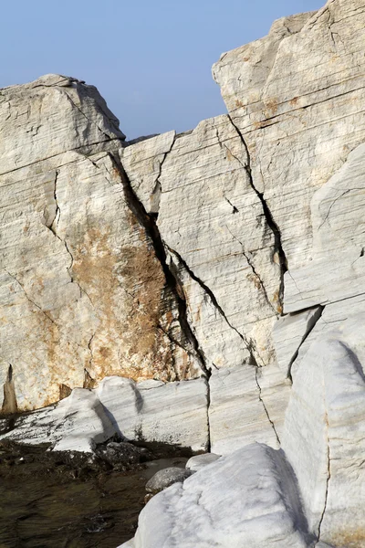 Marble rocks - textures and layers from Aegean seashore — Stock Photo, Image