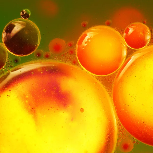 Composizione astratta e colorata con olio, acqua e inchiostro — Foto Stock