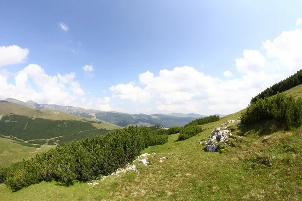 Krajina z pohoří Bucegi, část jižních Karpat v Rumunsku — Stock fotografie