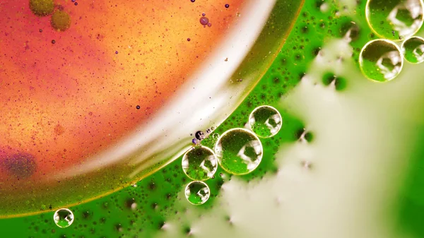 Abstract, colorful composition with oil, water and ink — Stock Photo, Image