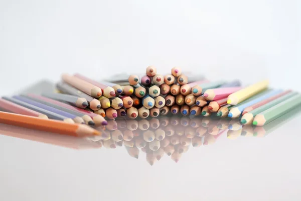 Group of  colored pencils with white background — Stock Photo, Image