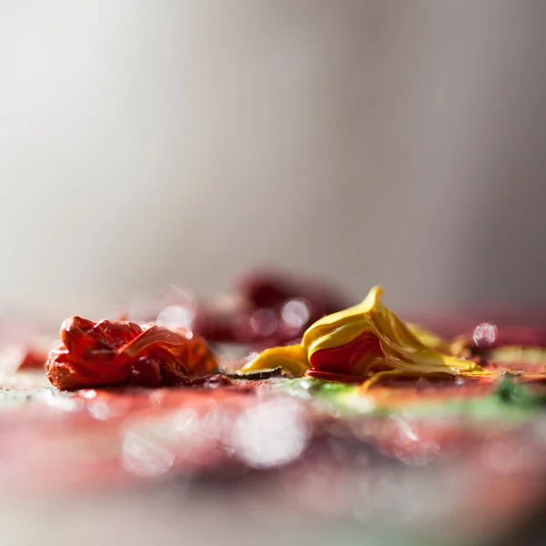 Abstract composition with oil paint, soft focus and beautiful bokeh — Stock Photo, Image