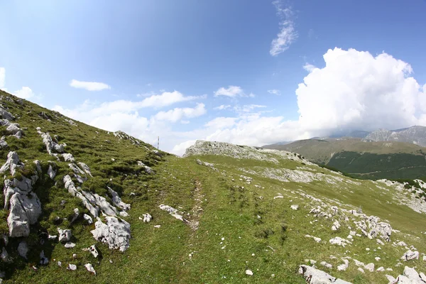 Paesaggio dai monti Bucegi, parte dei Carpazi meridionali in Romania — Foto Stock