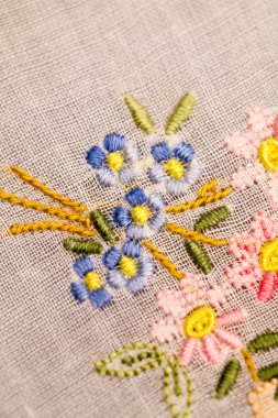 Vintage Tekstil dokulu ve güzel nakış