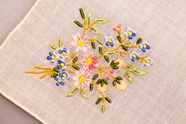 Vintage Tekstil dokulu ve güzel nakış