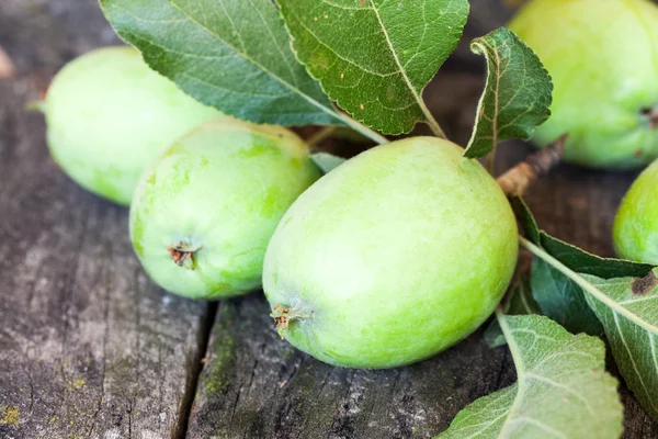 Green, summer apples