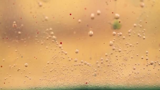 Bubblande flytten av vatten, olja och bläck mix — Stockvideo