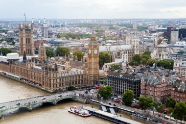 22.07.2015, Londra, İngiltere. Panoramik Londra London Eye'dan