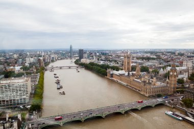22.07.2015, Londra, İngiltere. Panoramik Londra London Eye'dan
