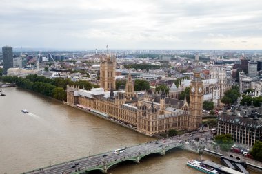 22.07.2015, Londra, İngiltere. Panoramik Londra London Eye'dan