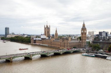 22.07.2015, Londra, İngiltere. Panoramik Londra London Eye'dan
