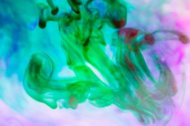 Mürekkep ve küçük kabarcıklar ile soyut kompozisyon. Güzel arka plan, doku ve renk