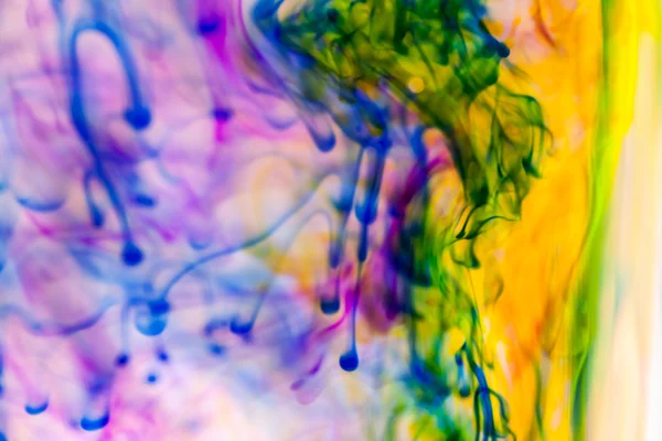 Abstrakt komposition med bläck och små bubblor. Vacker bakgrund, struktur och färger — Stockfoto