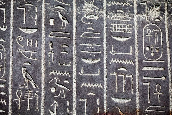 29. 07. 2015, LONDRES, ROYAUME-UNI, MUSÉE BRITANNIQUE - Hiéroglyphes sur cercueils égyptiens — Photo