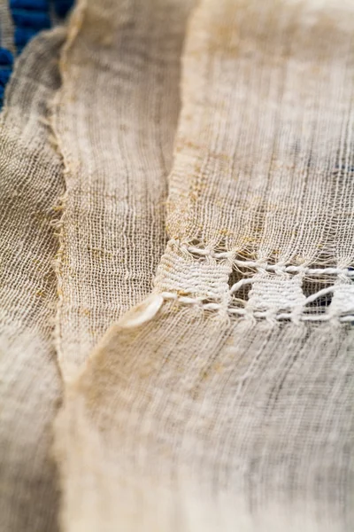 美しい刺繍入りヴィンテージ繊維テクスチャ — ストック写真