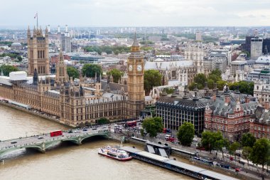 22.07.2015, Londra, İngiltere. Panoramik Londra London Eye'dan