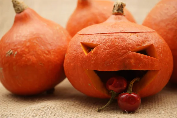 Samenstelling met prachtige oranje pompoenen — Stockfoto