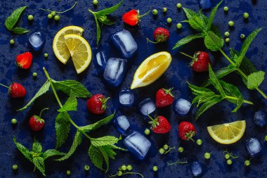 Çilek mojito, en iyi görünüm için ürünler