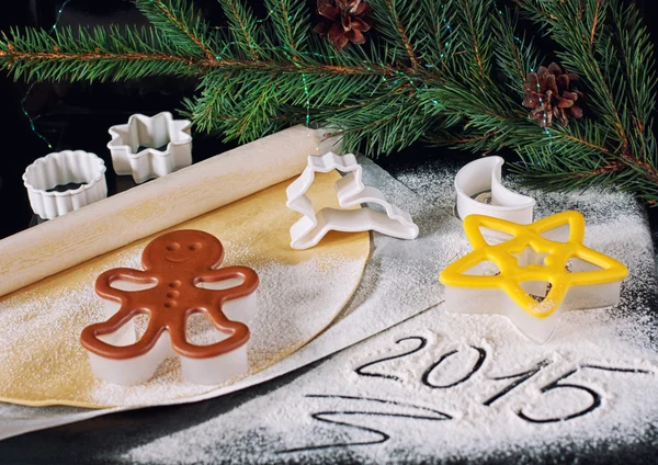 Molds for baking Christmas cookies — Stock Photo, Image