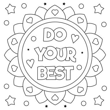 Elinizden geleni yapın. Boyama sayfası. Vektör illüstrasyonu.