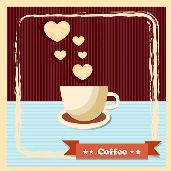 Café com cappuccino e café expresso —  Vetores de Stock