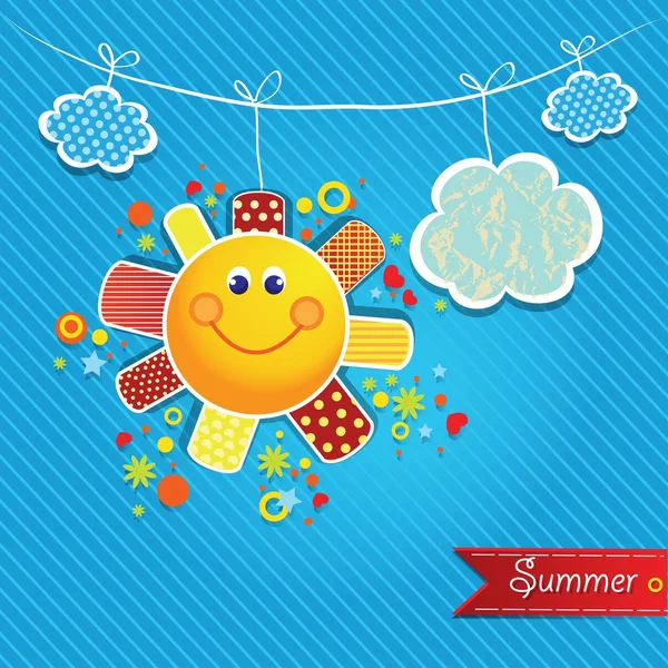 Cartoon summer sun — Stock Vector