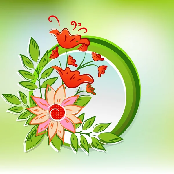 Marco floral decorativo — Vector de stock