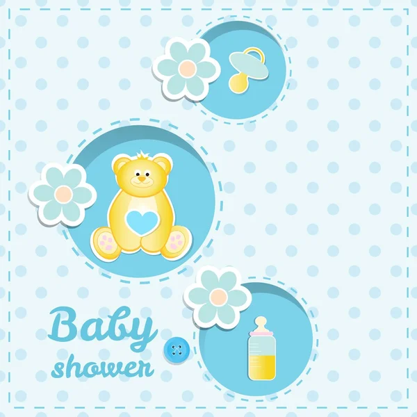 Linda invitación de ducha de bebé — Vector de stock
