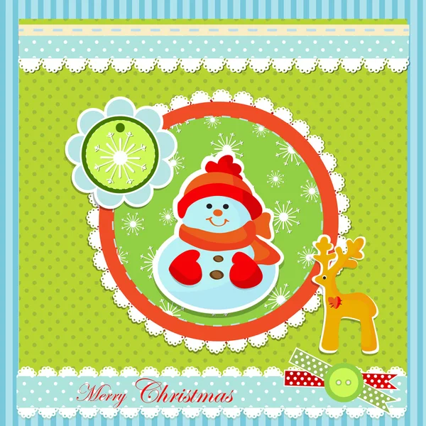 Merry Christmas snowman — Stock Vector